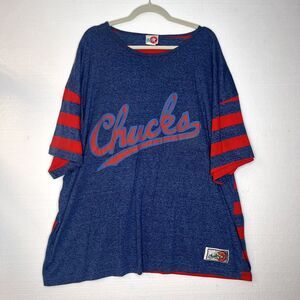 Converse Chucks Vintage Blue Red Baseball Style Striped T Shirt size 4X